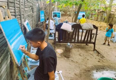 NIÑOS PINTAN PAISAJE PRECIOSISTA AMAZÓNICO NIÑOS PINTAN PAISAJE PRECIOSISTA AMAZÓNICO